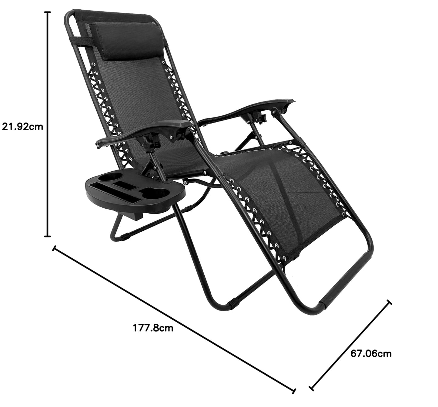 Сгъваем стол/шезлонг + ПОДАРЪК възглавница и поставка за смартфон и напитки