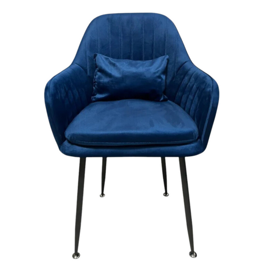 Стилен Трапезен стол Ивон + подарък възгалвничка - син