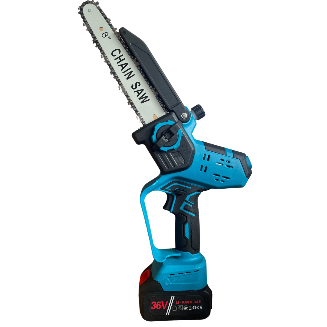 Немска акумулаторна Безчеткова резачка 25см с Автоматично Омасляване и дисплей за нивото на батерията + две закалени вериги