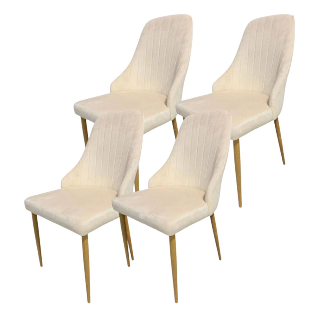 4бр. Елегантен стол Елина - бежов - до 150кг.