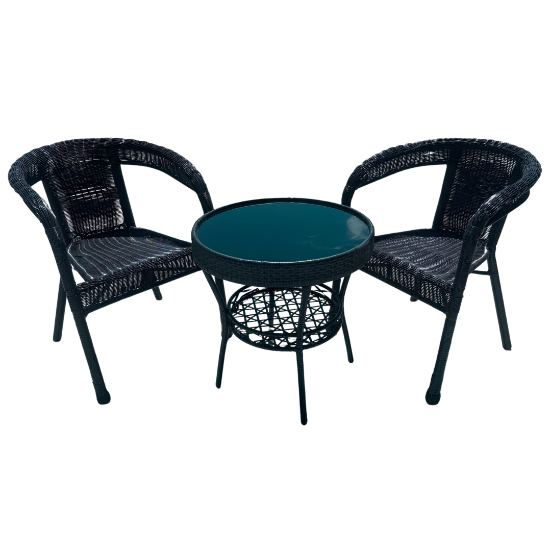 Градински Ратанов Комплект Oasis 2 стола с маса + поставка