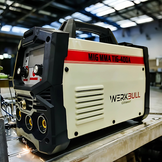2в1 Телоподаващ Инверторен Електрожен 400А WERKBULL + Соларни очила