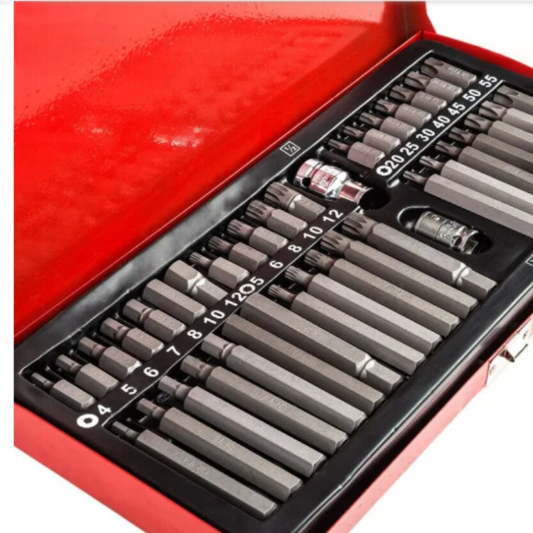 Комплект: Крик "Крокодил" 2 тона с куфар WerkBull + Накрайници  RICO (41 броя)