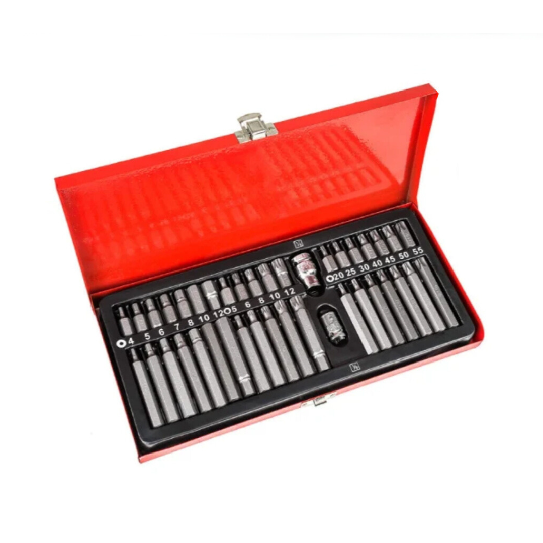 Комплект: Крик "Крокодил" 2 тона с куфар WerkBull + Накрайници  RICO (41 броя)