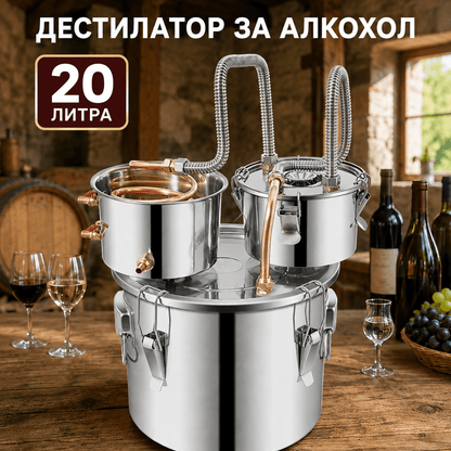 Дестилатор за алкохол, вода и етерични масла – казан за ракия