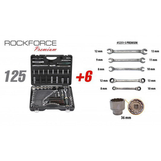 Професионално Гедоре 125+6 части Rock Force Premium