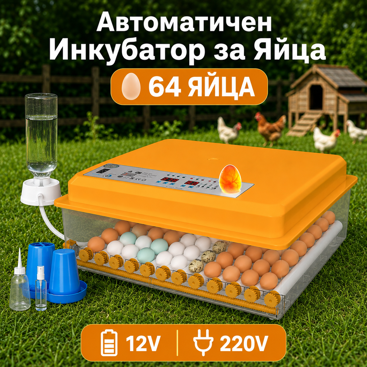 Автоматичен инкубатор за яйца с термоизолиращ стиропорен калъф