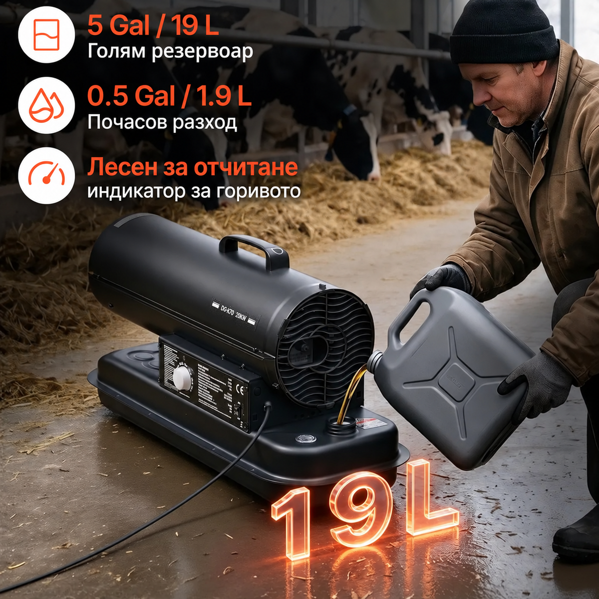 Дизелов калорифер с термостат – 20 / 30 / 50 kW