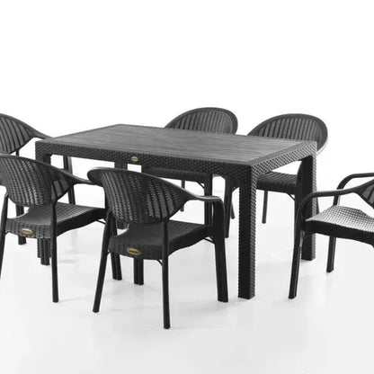 Градински комплект с маса Terra 150×90 см и 6 стола – ратанова визия | 2 цвята