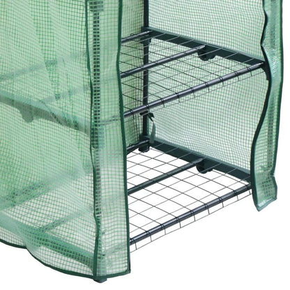 Мини парник-оранжерия за разсад с 4 рафта – 90×49×160 см, стоманена рамка