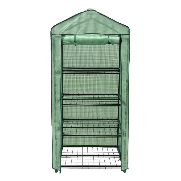 Мини парник-оранжерия за разсад с 4 рафта – 90×49×160 см, стоманена рамка