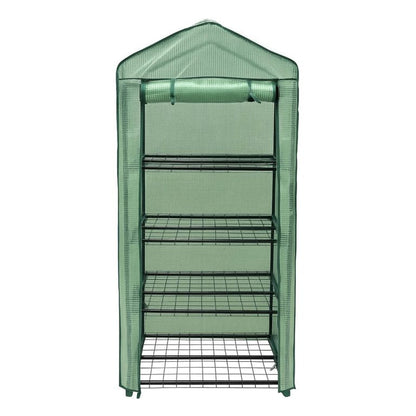 Мини парник-оранжерия за разсад с 4 рафта – 90×49×160 см, стоманена рамка