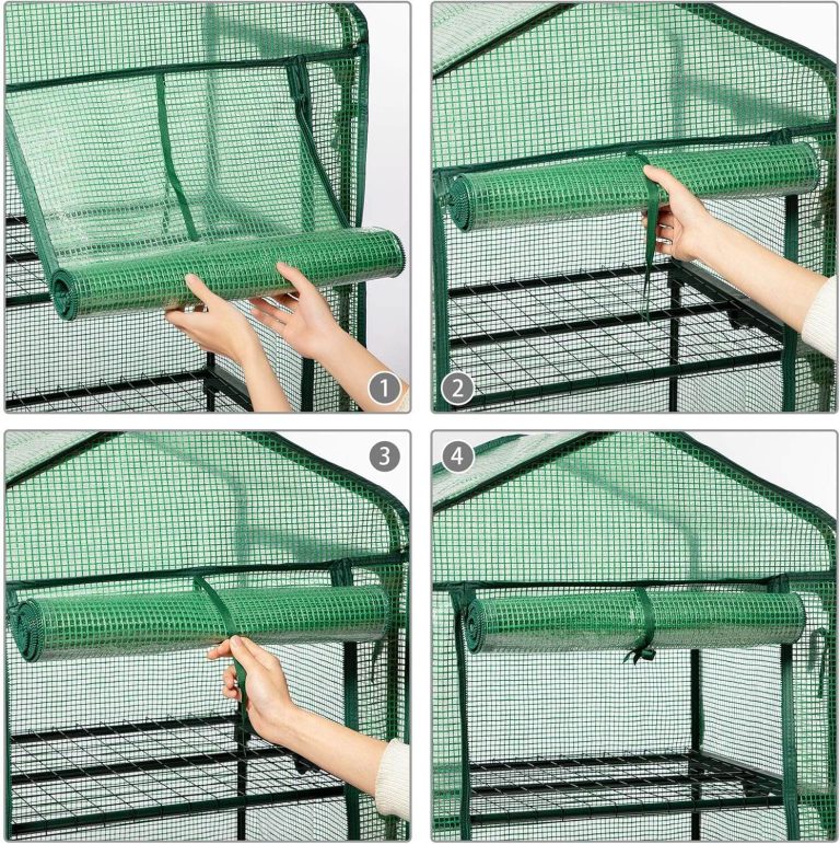 Мини парник-оранжерия за разсад с 4 рафта – 90×49×160 см, стоманена рамка