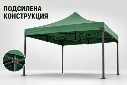 Сгъваема Градинска ШАТРА тип ХАРМОНИКА 3х6м стабилна конструкция и водоустойчиво покривало