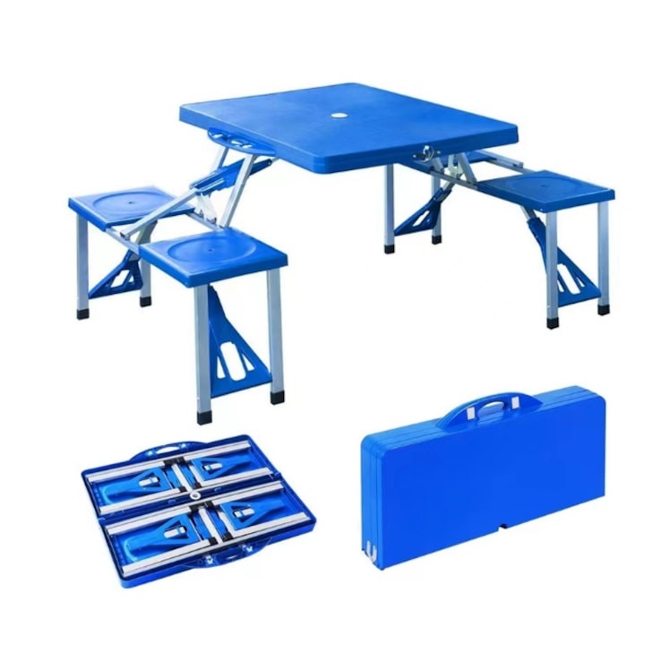 Атрактивна сгъваема маса за пикник - с 4 вградени стола
